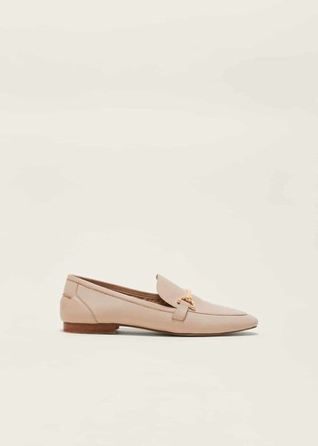 Phase Eight T-Bar Leather Flats Cream Australia | FA8923465